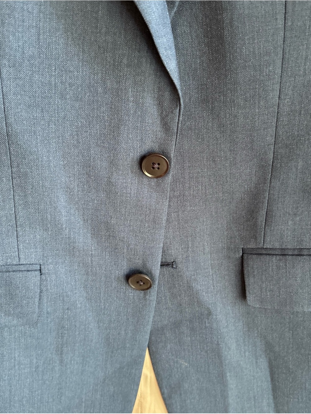 Men's Gray Two-Button Tailored Suit Jacket